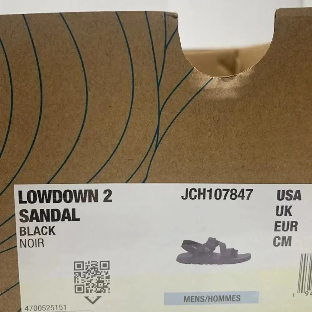 Chaco Low Down 2 Sandal Shoes Open Toe Strappy Black New NWT Men's Size 13